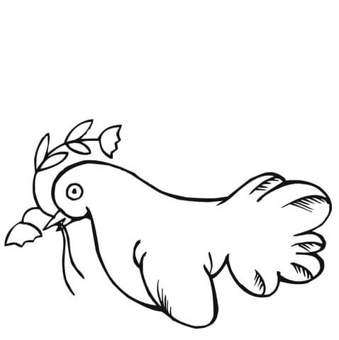 Dove With Olive Branch Coloring Page